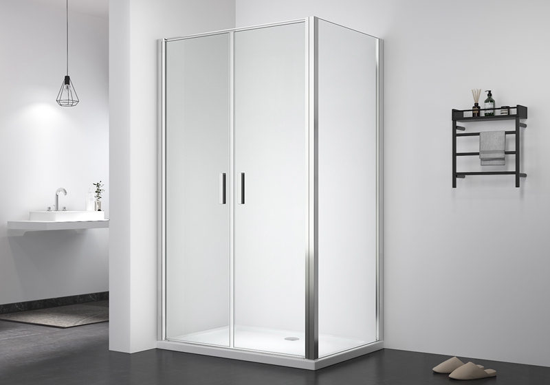 PV 1904 6mm 2 cửa kính trục xoay cộng với vách tắm + vách bên